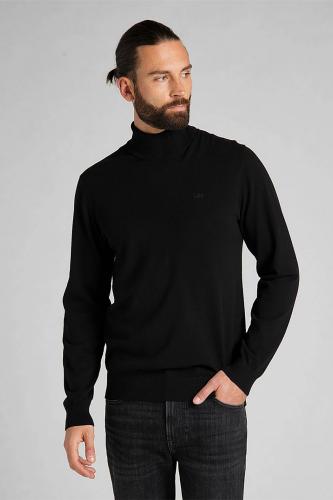 Lee ανδρικό πουλόβερ ζιβάγκο με ton-sur-ton λογότυπο - L83CKF01-** Μαύρο L